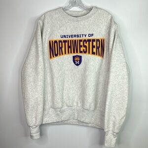 J. America Univeristy Of Northwestern Grey Crewneck Sweatshirt Small